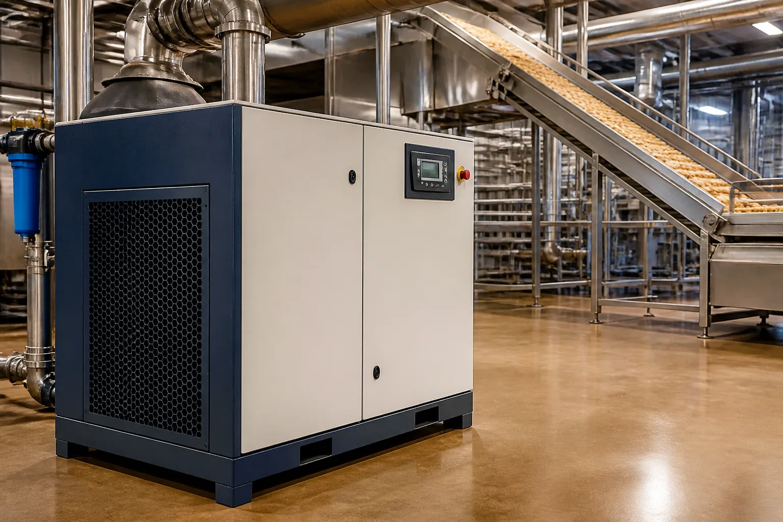 Compressor de ar e tratamento industrial