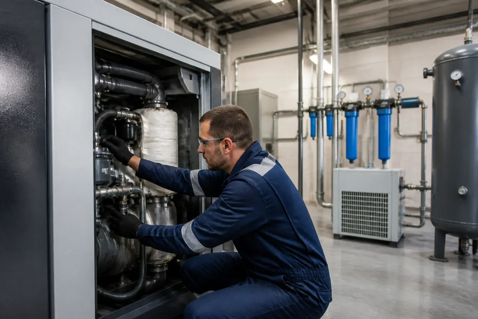 Manutenção preventiva programada de compressor