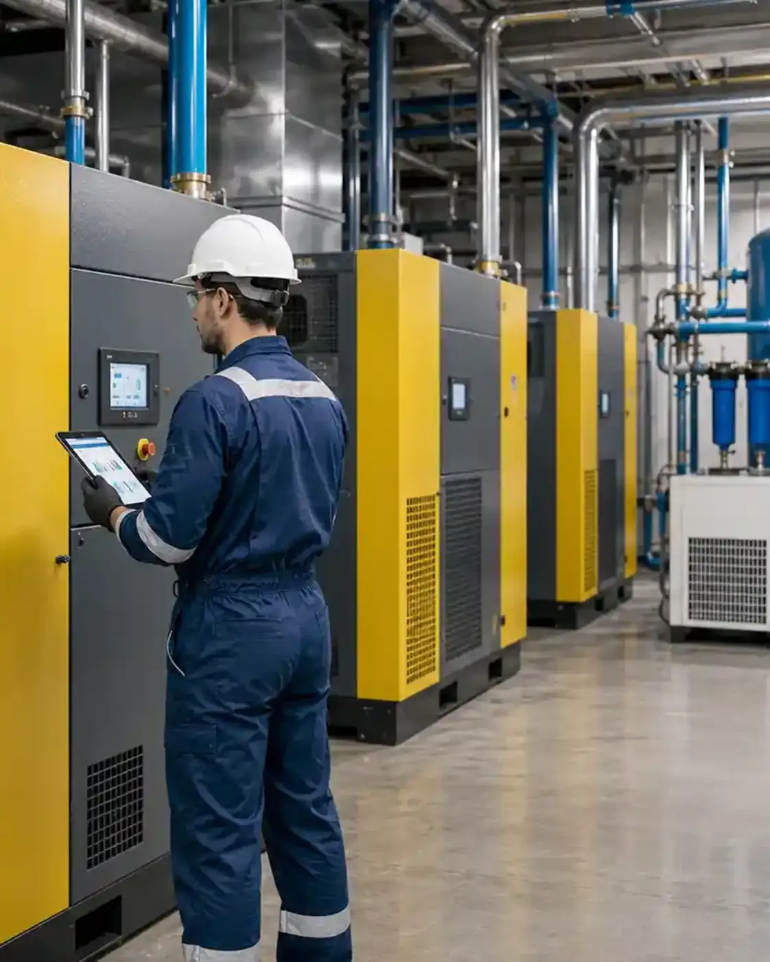 Monitoramento de sala de compressores com tablet - Rental Parts